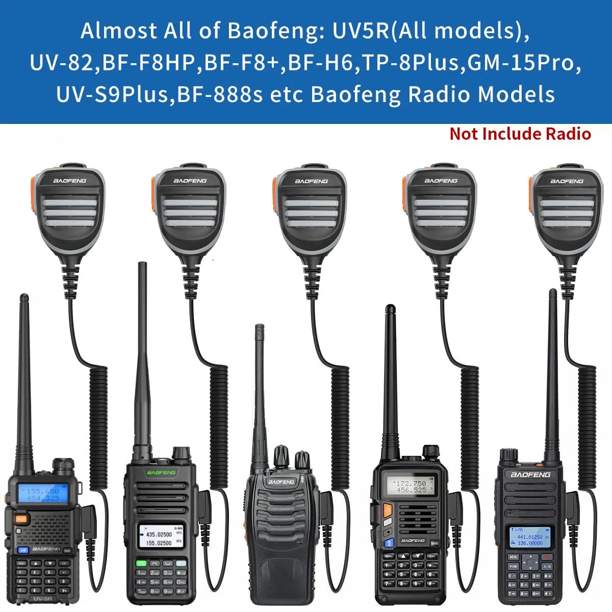 Baofeng UV-K5 Micrófono para UV-5R y radios de mano profesionales - imagen 4
