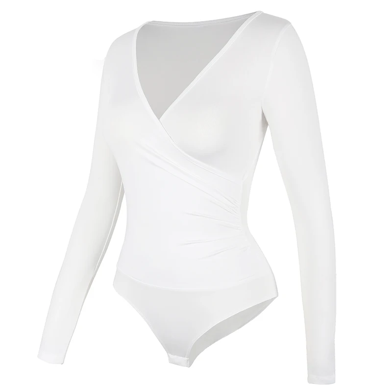 Sexy Bodysuits Shapeswear for women V-Neck Long Sleeve Tummy Control Slimming Abdomen Corset