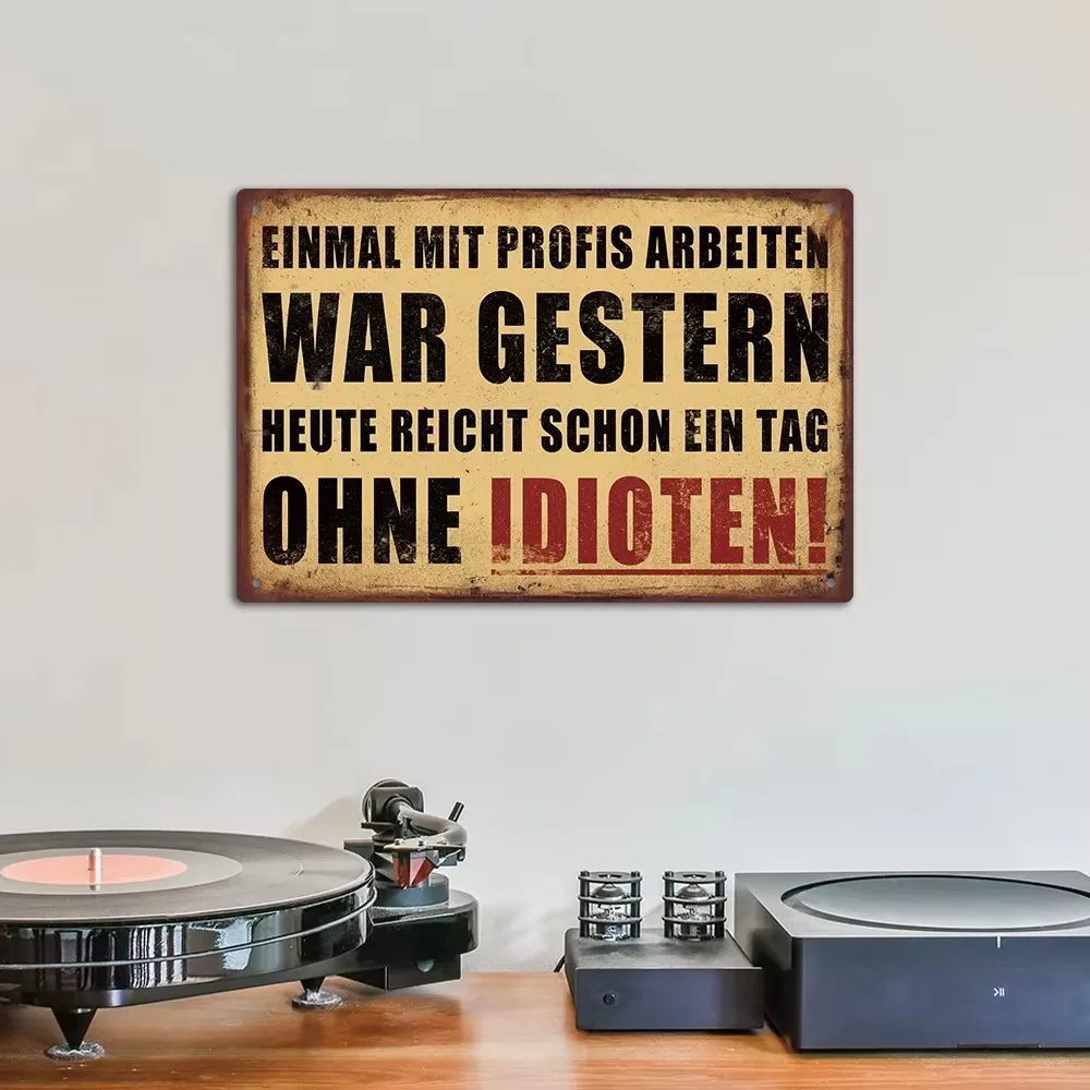 Exclusive Putuo Decor Stunning German Tin Sign Eye Catching "Einmal Mit Profis …