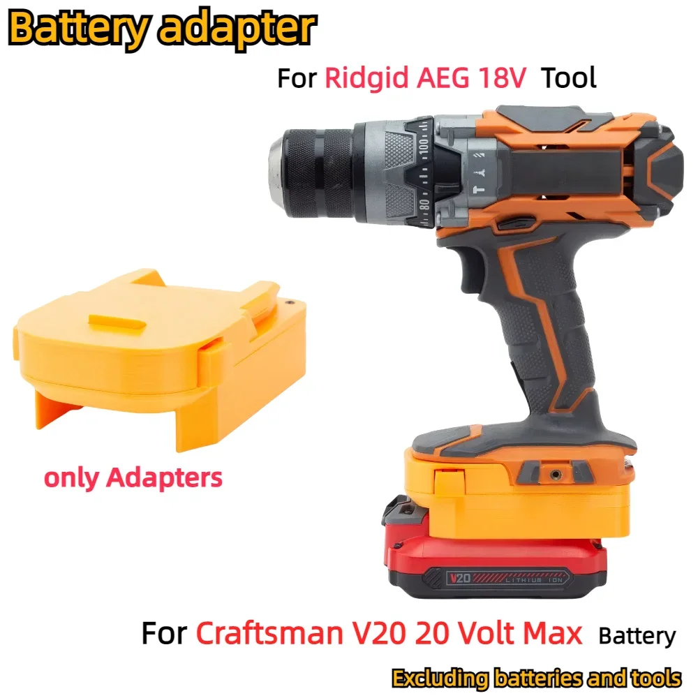 Adapter/Converter for Craftsman V20 20 Volt Max Battery To for Ridgid AEG 18V Power Drill Tools Accessories(No Battery)