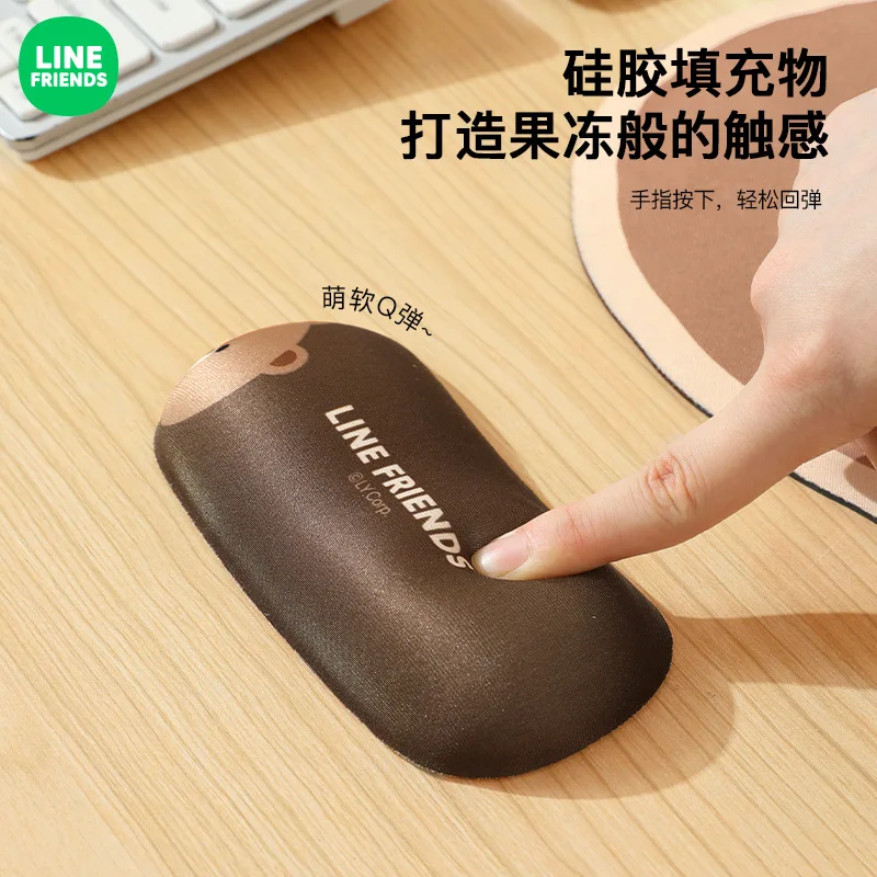 Alfombrilla de ratón de dibujos animados Kawaii Line Friends, oso marrón, oficina, antideslizante, resistente al desgaste, Anime, espesar, muñeca, regalo