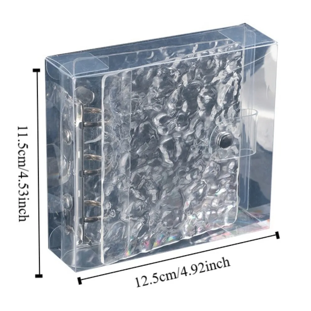 Water Ripple Transparent Desktop Photo Album Loose-leaf 3-holes Idol Photo Album 3inch 1/4 Grids DIY Detachable Photo Album