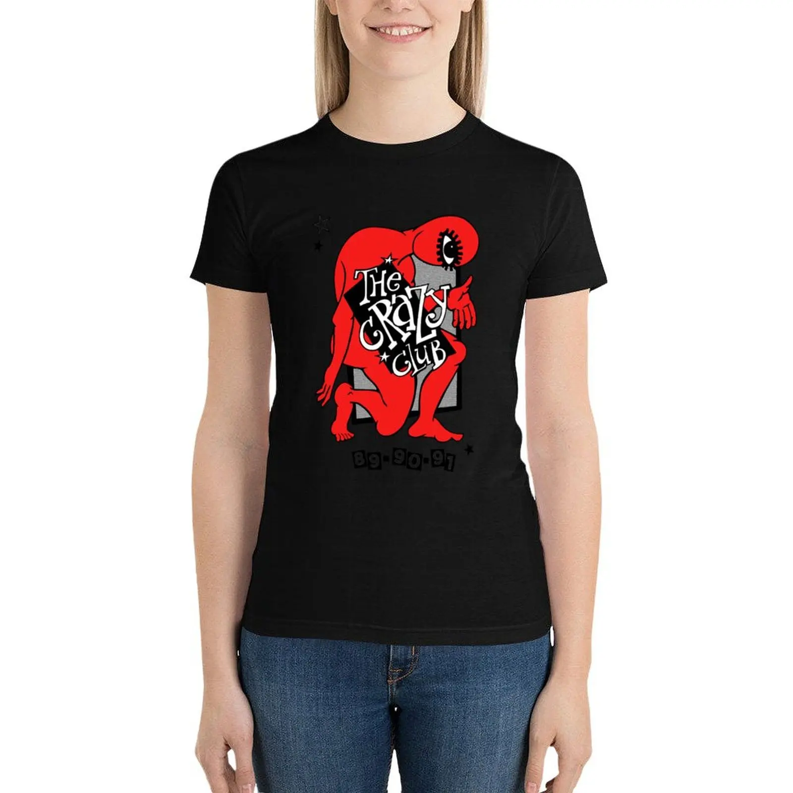 

The Crazy Club - Red Logo London Rave T-Shirt summer top aesthetic clothes Female clothing summer clothes for Women
