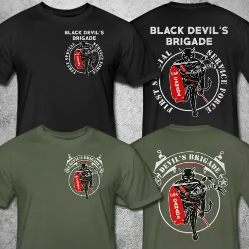 

First Special Service Force USA Canada Black Devil's Brigade T-Shirt. Summer Cotton O-Neck Short Sleeve Mens T Shirt New S-3XL