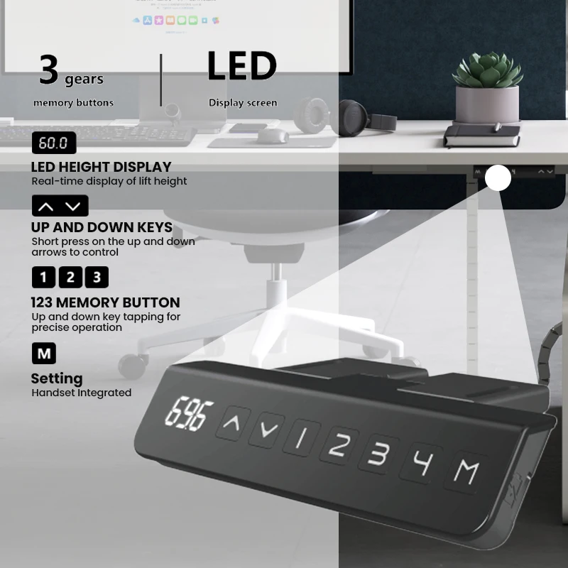 Modern Design Electric Standing Desk Adjustable Height Computer Table 4 Legs for Office Sitting Standing Electric Table Bureau