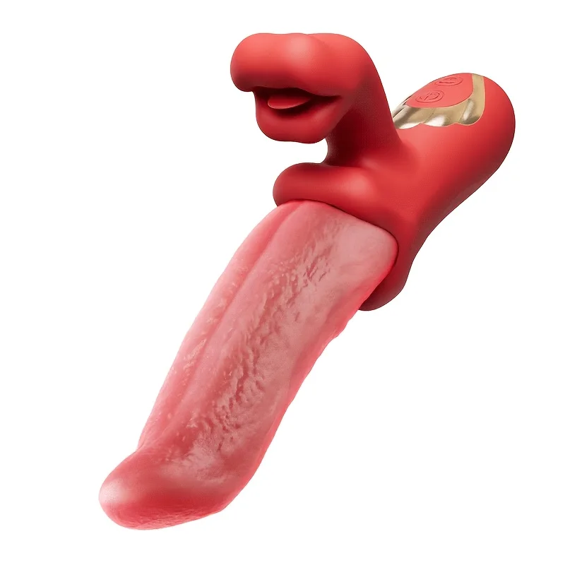 Women Adult Sex Products 4 in 1 Tongue Licking Vibroom Suck Citoral Stimulator Couple Adult Games 10 Licking & 10 Swing