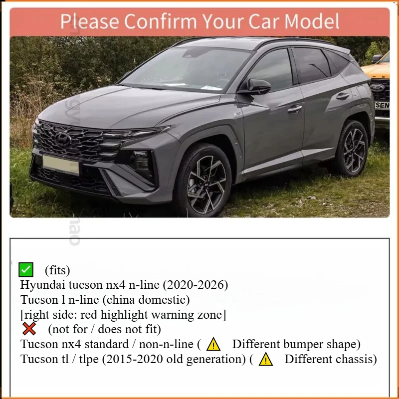 2024-2026 For Hyundai Tucson NX4 N-Line 4PCS ABS Front Rear Mud Flaps Splash Guards Fender Wheel Protector Car Accessories