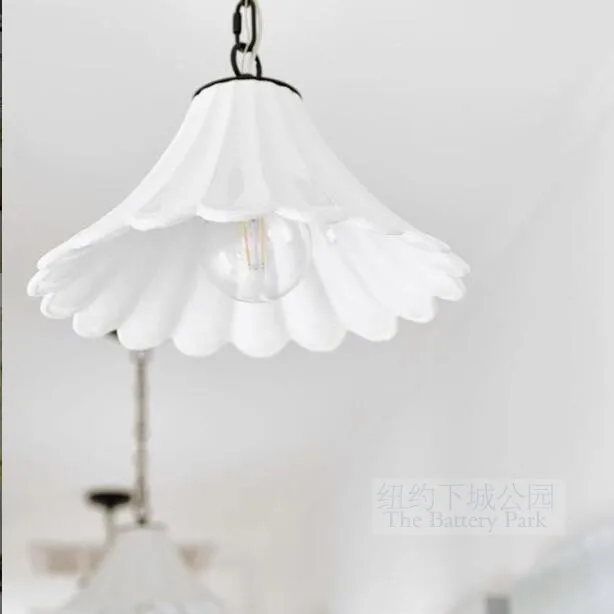 New york Downtown Park imported authentic Max retro warm white ceramic flower decorative chandelier.