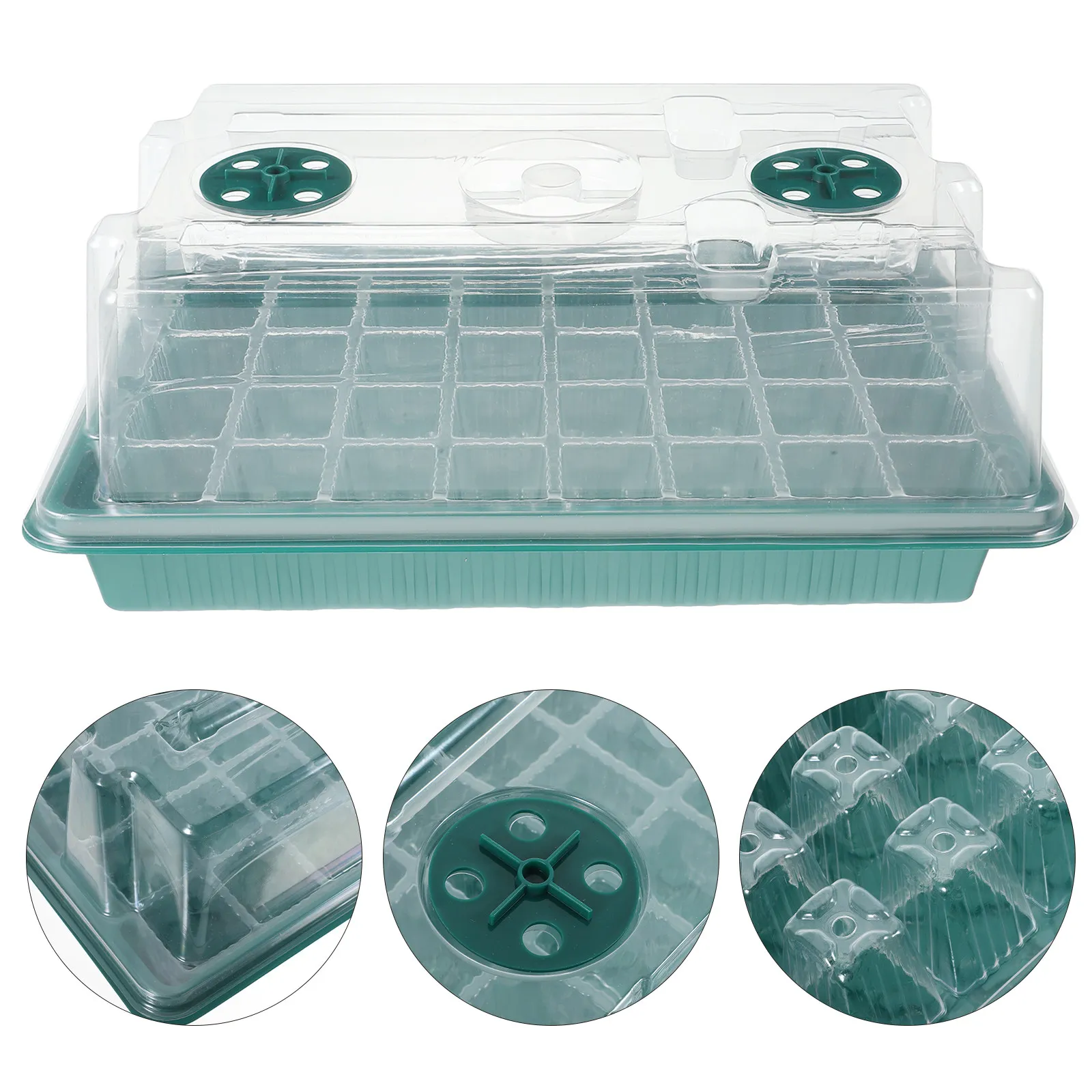 

2 set Seed Starting Kit Full-Spectrum Grow Light Adjustable Timer Large Capacity Starter Trays For Indoor Plant Germination