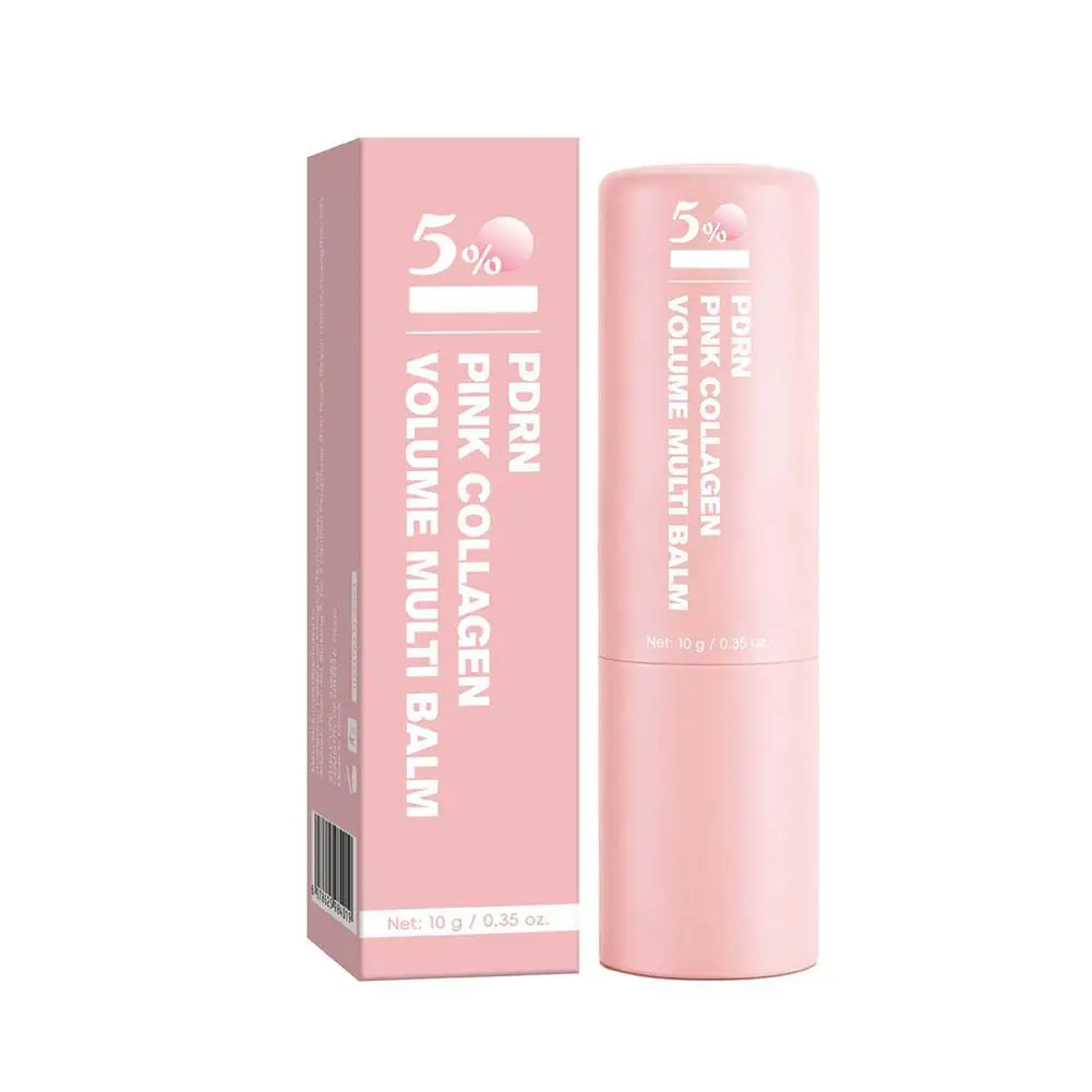 Pink PDRN Collagen Volume Multi Balm Stick Deep Hydrating Stick for Face, Lips, Neck, Makeup Base, Deeply Nourishes Smooth Skin