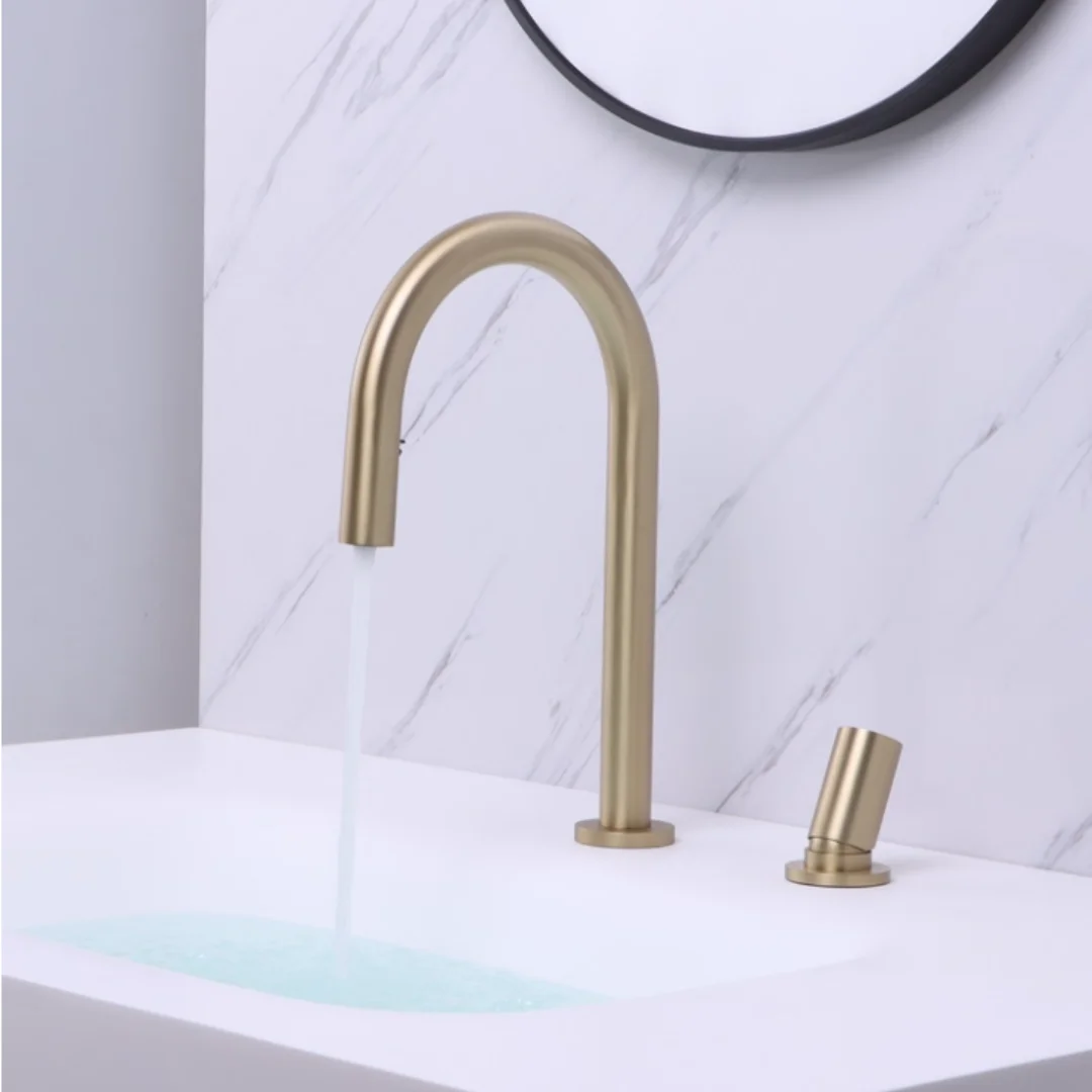 

Nickel Pull Out Bathroom Faucet Widespread Basin Faucet Brass Sink Tap Pull Out Rotate Spout Mixers Tap Hot Cold Water Crane