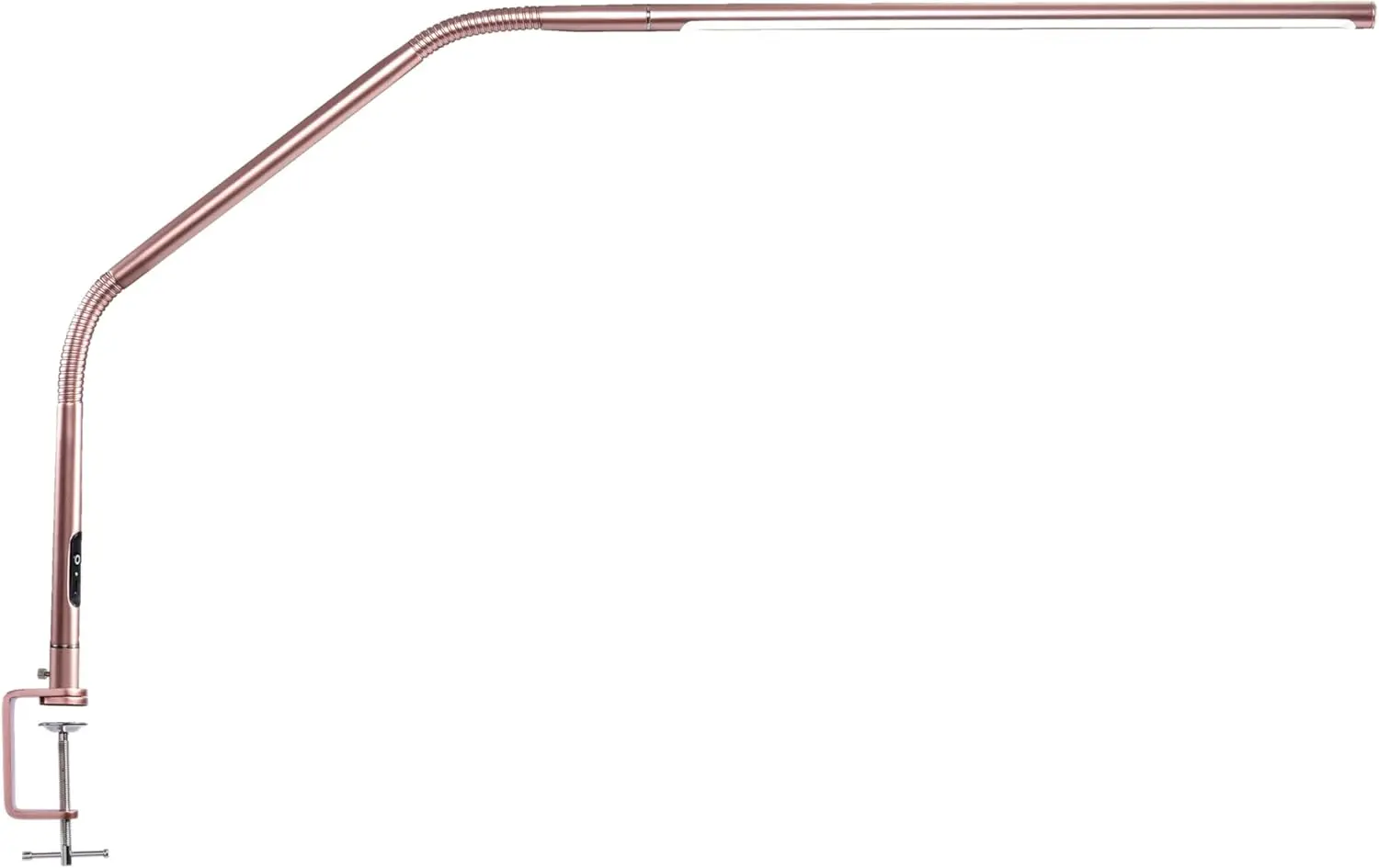 

Настольная LED-лампа цвета розового золота с светом 6000K, 4 уровнями яркости, зарядкой USB-C, антибликовым рассеивателем для творчества и рукоделия