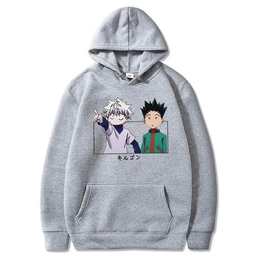 HxH-Unisex Hunter X Hunter Gon Impresso Moletom Com Capuz Streetwear Unisex Japão Anime Hoodies Baka Killua Hoodies Plus Size