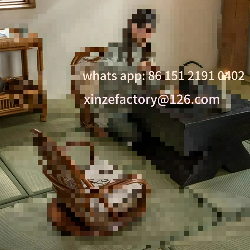 Estilo japonês wabi-**** vento tatami assento cadeira de lazer b & b sala de chá bay janela mesa rattan cadeira traseira giratória