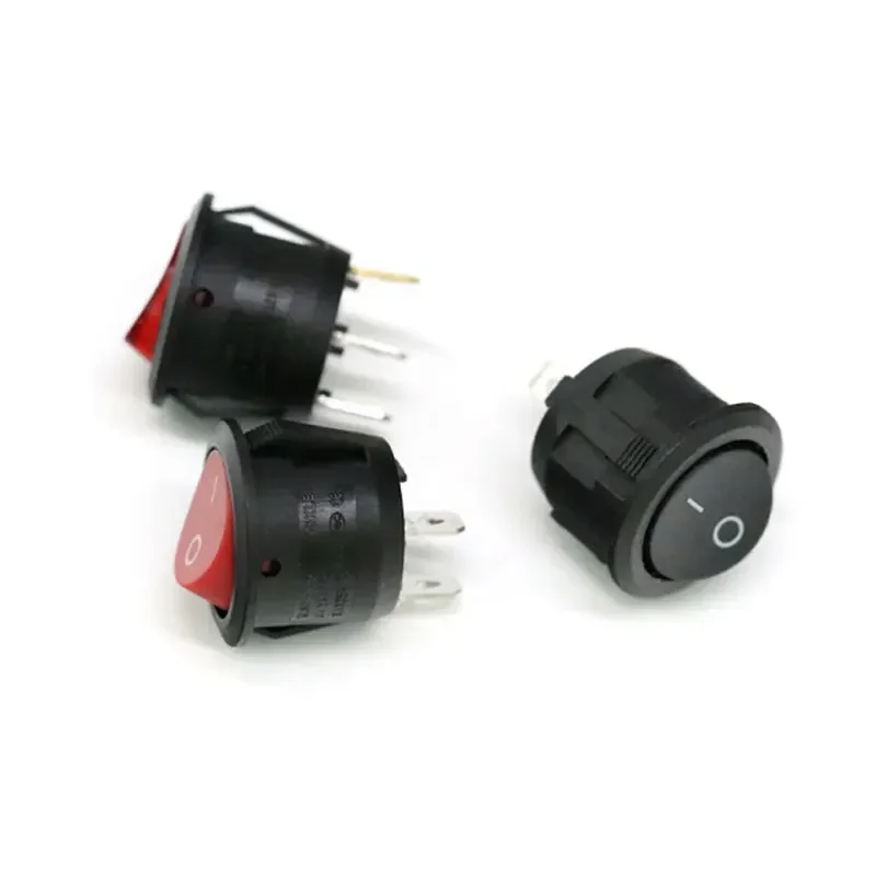 23MM KCD1 Runde Rocker Schalter 2/3Pin ON-OFF-ON 2/3 Position 6A/250VAC 10A/125VAC SPST LED Auto Push Button Schalter 1/5PCS