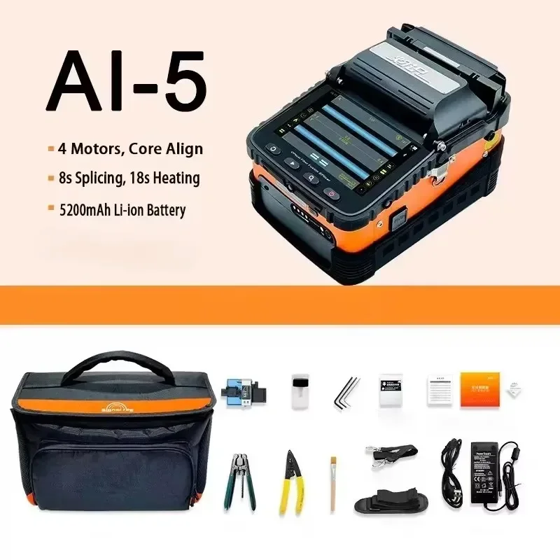 

Newly Model Optical Fiber Fusion Splicer AI-5 AI5 Splicing Machine, 4 Motors