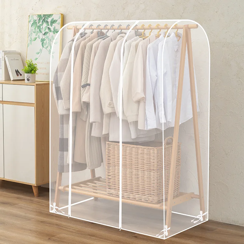 Clear Garment Rack Cover Dustproof Clothes Rack Cover With 2 Durable Zipper / Clothing Waterproof Protector