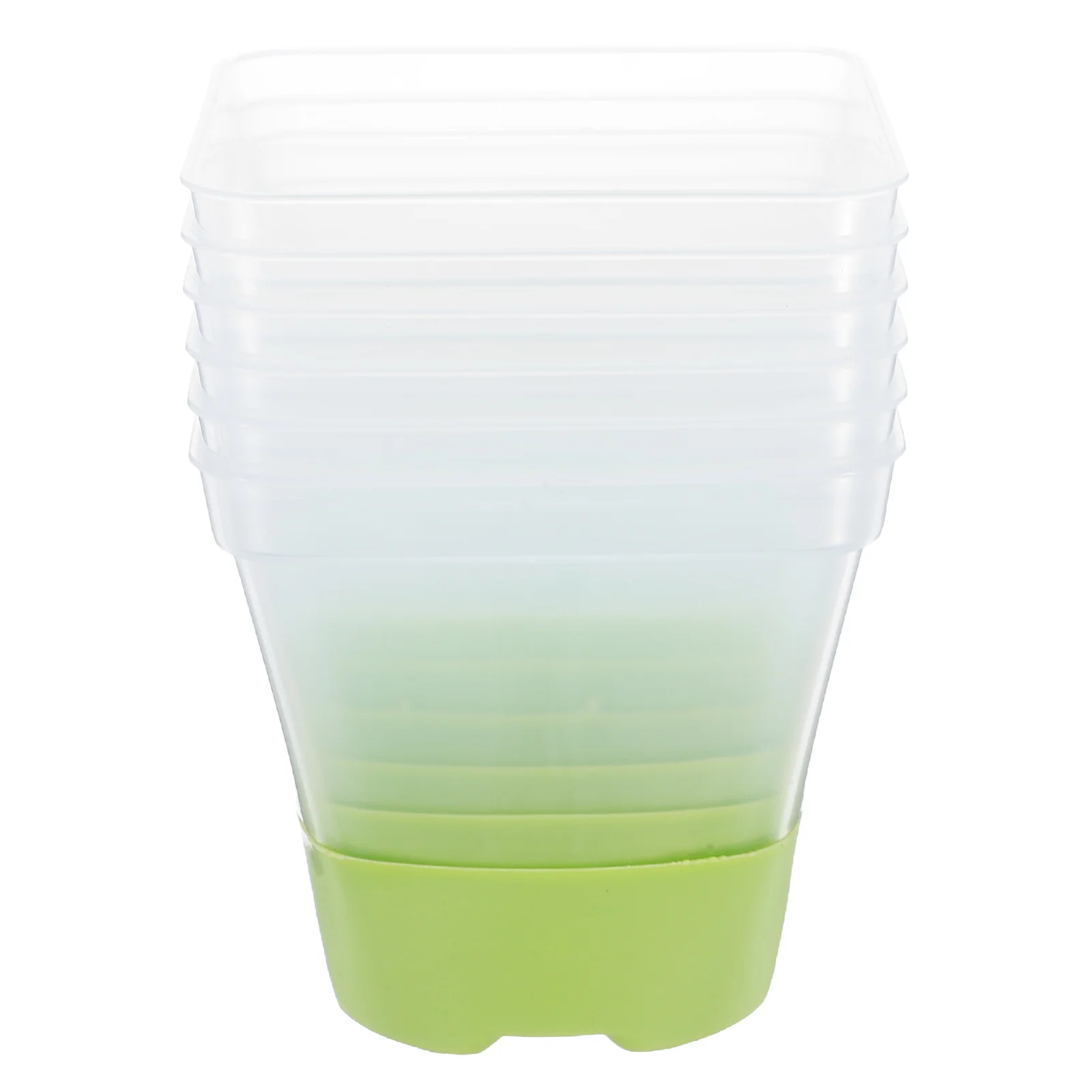 

6Pcs Clear Square Plant Planter Transparent Breathable Pot with Non-Slip Silicone Base for Healthy Root Development Reusable