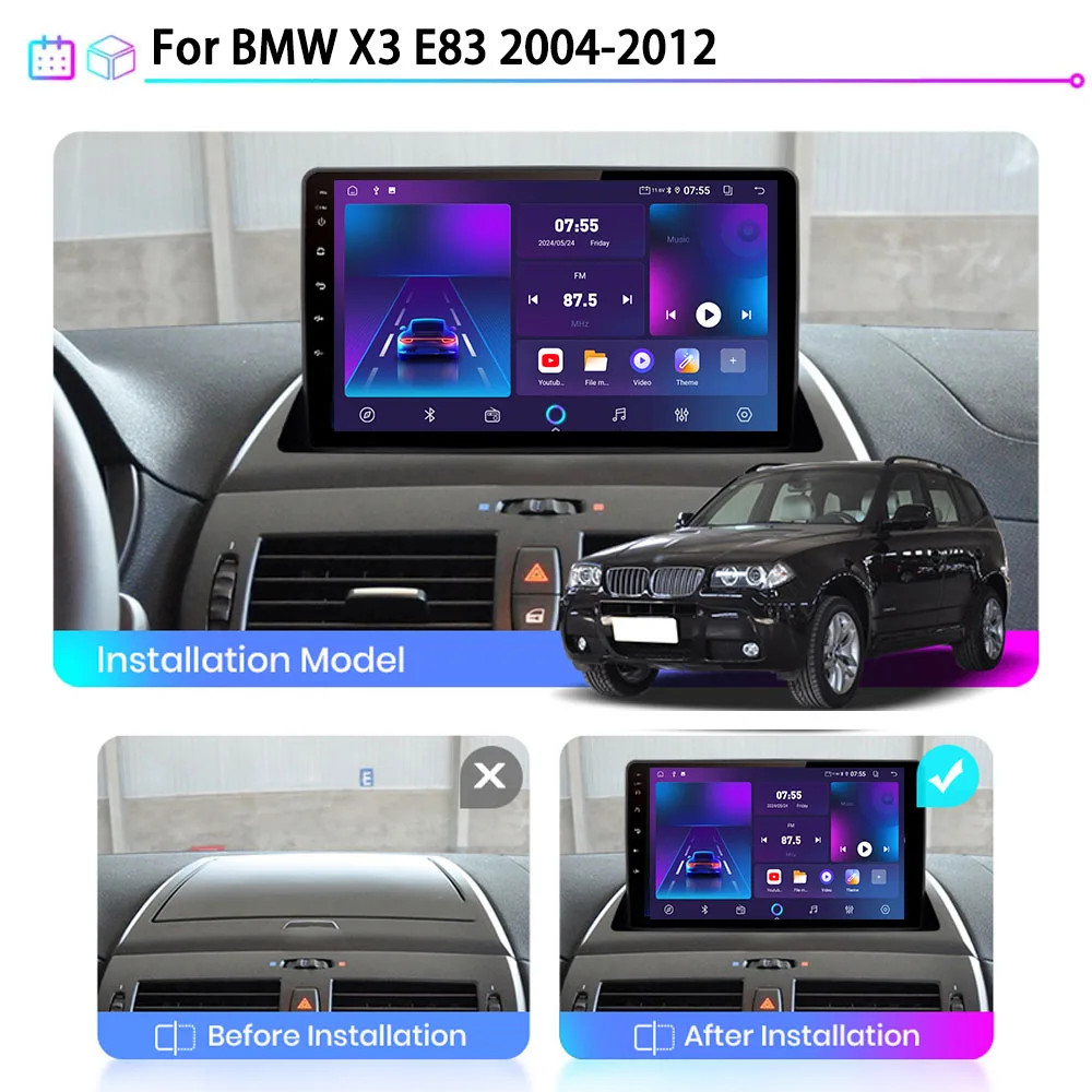 Radio Mobil Android Layar Sentuh HD untuk BMW X3 E83 2004-2012 Pemutar Video Multimedia Carplay Autoradio 4G Wifi Navi Unit Kepala GPS