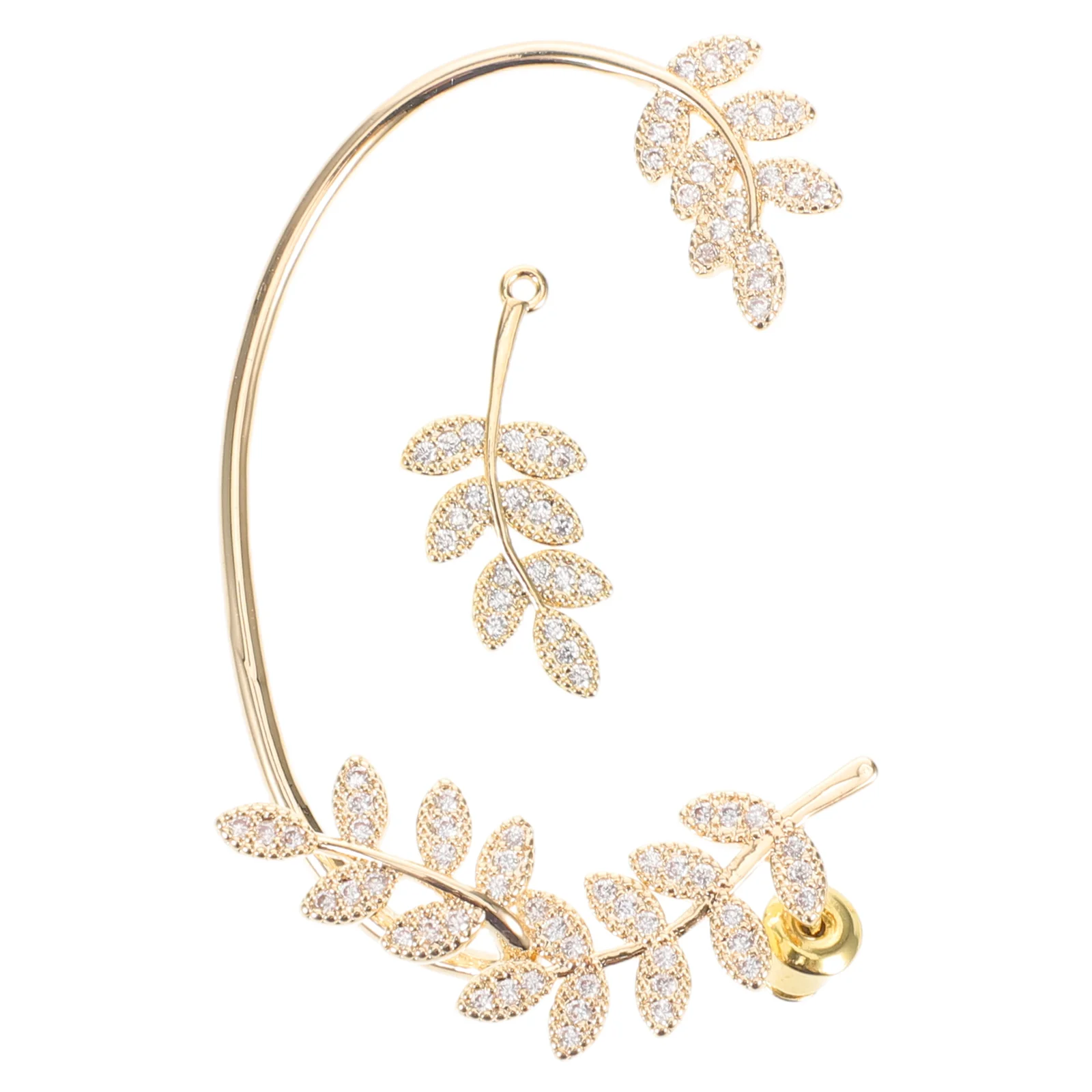 

Leaf Cuff Earrings For Women Rhinestone Tree Branch Climber Wrap Jewelry Lightweight Metal Ear Jackets Non-Pierced Party