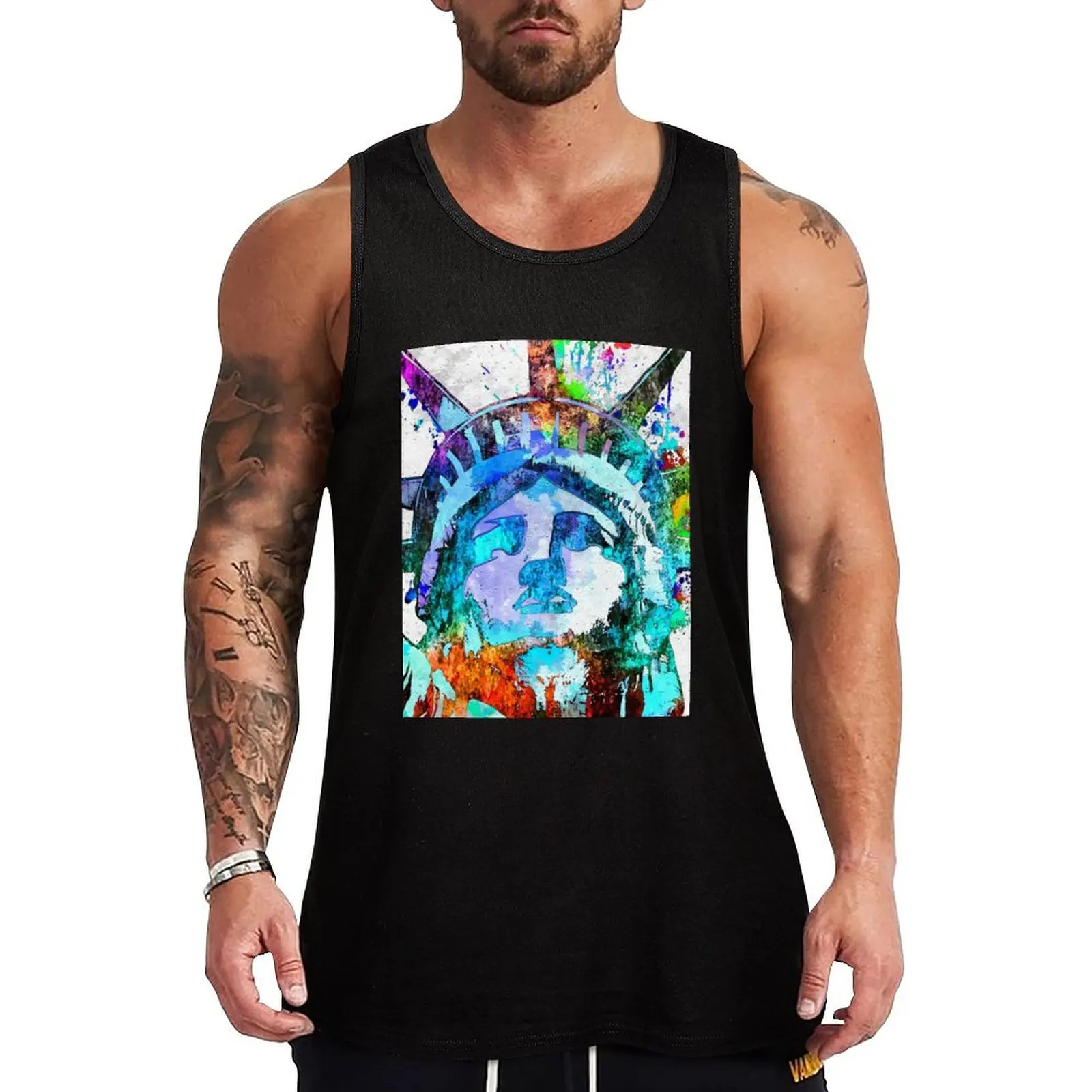 Statue of Liberty Grunge Tank Top sports t-shirts for men new in tops & t-shirt