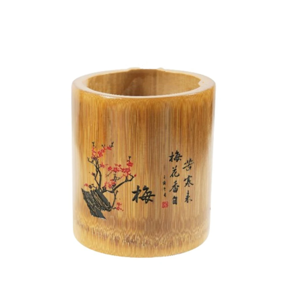 

Versatile Multifunctional Desktop Storage Box Cylindrical Chinese Style Pen Holder Orchid Bamboo Pencil Box Student