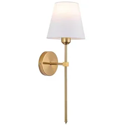 American Industrial Style Wall Lamp Fabric Lampshade Bedroom Bedside Sconces Retro Bathroom Night Light Fixture Home Decoration