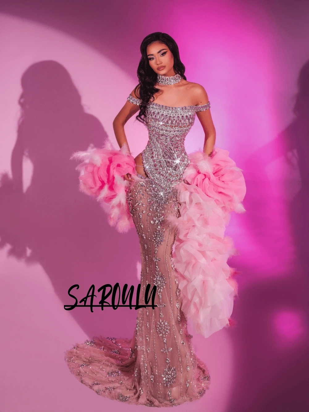 

Новое роскошное вечернее платье 2026 года с рюшами и стразами, пышное, сексуальное, фасона «русалка», на заказ, коктейльное платье, модная одежда для вечеринок