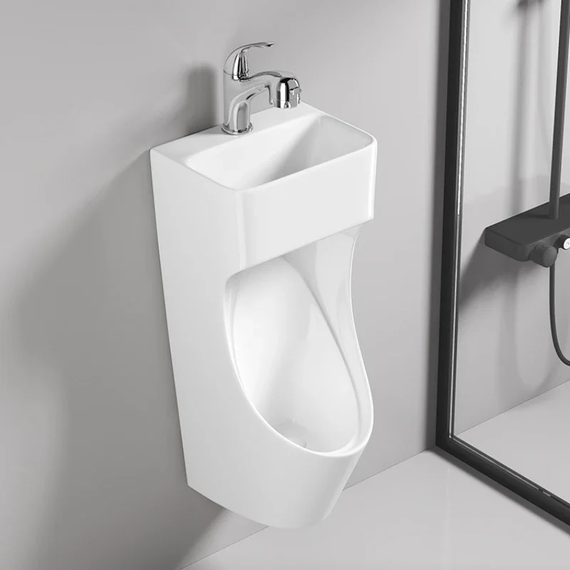 Wall-mounted with wash basin Men's wall-mounted urinal with wash basin Water-saving Ceramic urinal