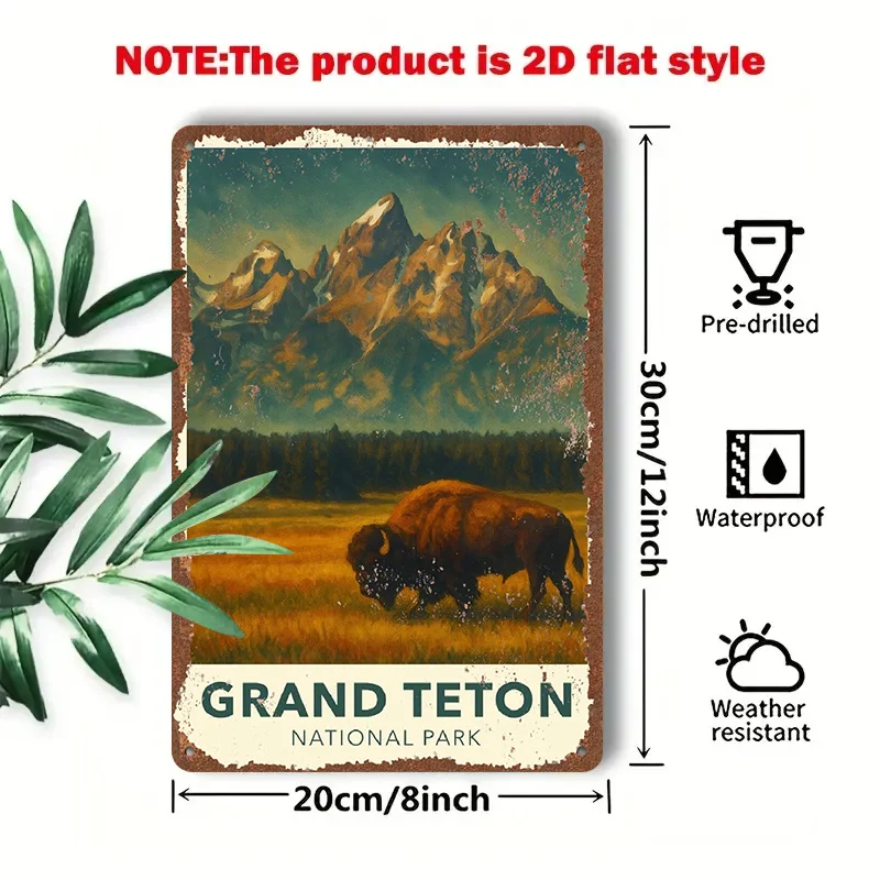 2D Flat - 1pc 2D[Flat] Metal Sign Retro Tin Painting 