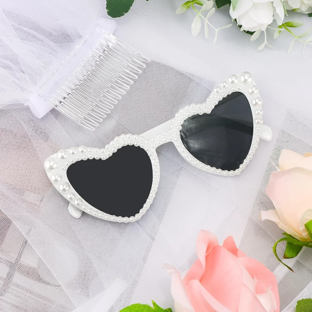 Brautschleier-Accessoire-Set, süße Dekoration für Junggesellinnenabschied, Brautparty, Andenken-Geschenk für die zukünftige Braut, Requisiten für Hochzeitsfotos – Detail 2