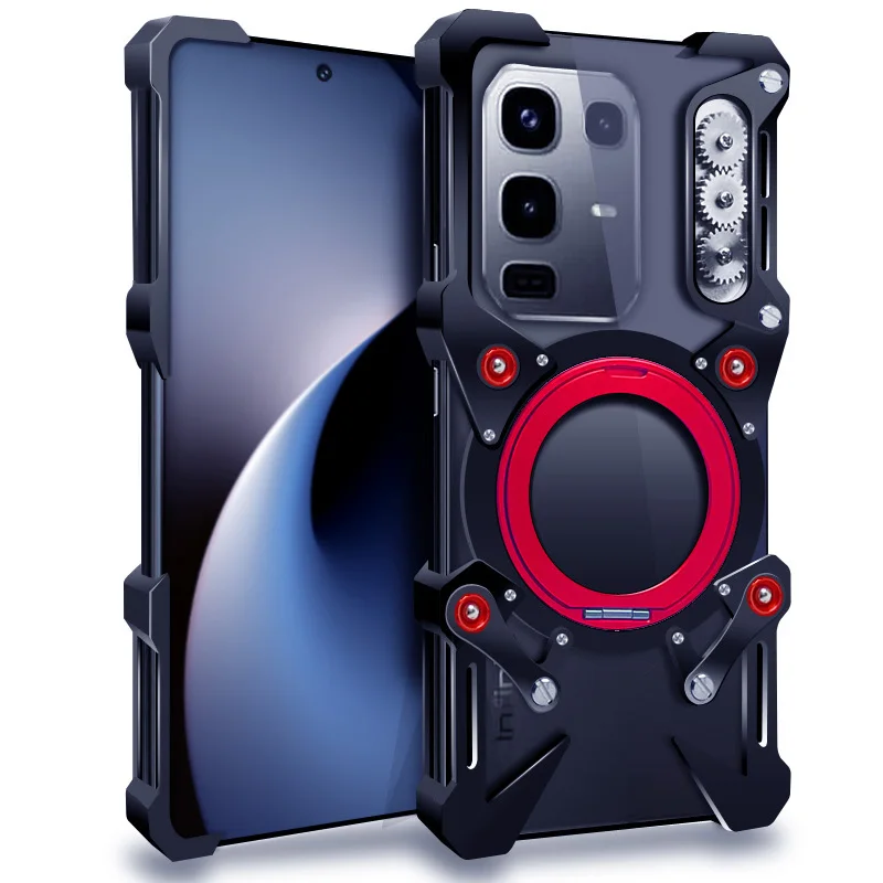 حافظة مغناطيسية من معدن الألومنيوم بدون شفة قابلة للدوران 360 درجة لهاتف انفينيكس GT 30Pro