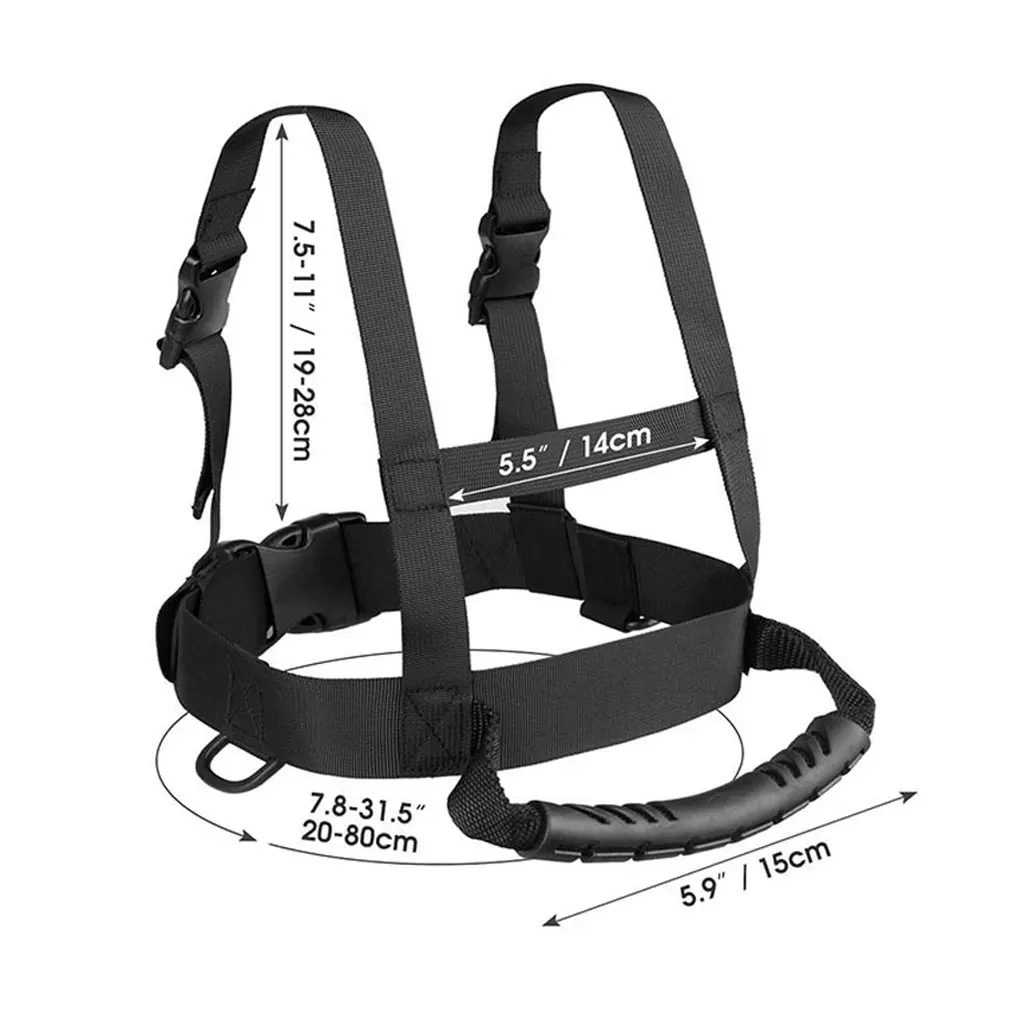 Kids Ski Harness Snowboard Trainer Speed Control With Shoulder Strap Lift Handle Handle Enables blue