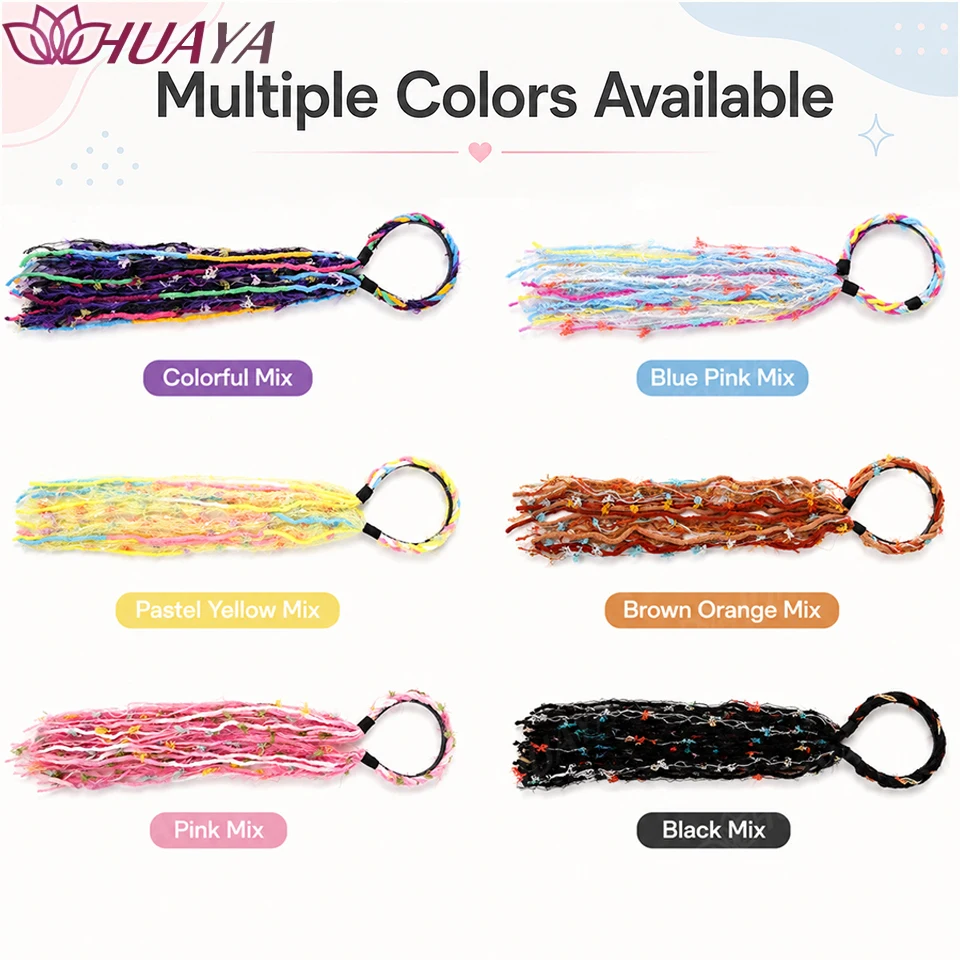 Boho Synthetic Braided Hair Headband for Women Colorful Dreadlock Hair Extensions Festival Party Hair Accessories