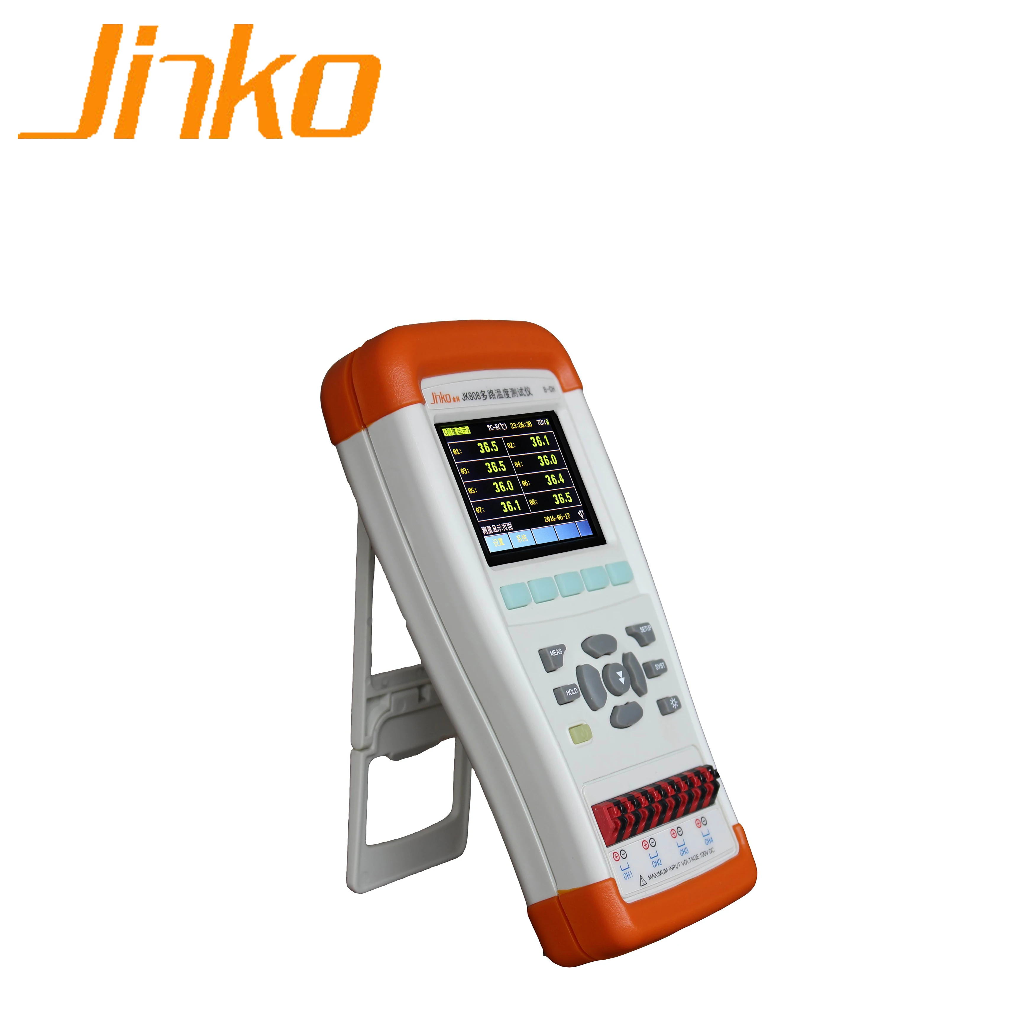 Hot Products JK808 Portable 8 channel temperature data logger with 0.2% accuracy J/K/T/E/S/N/B type Thermocouple