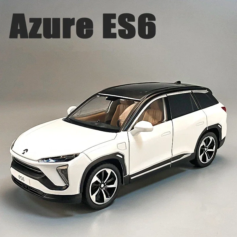 1:24 NIO ES6 SUV Alloy New Energy Car Model Diecasts Metal Toy Vehicles Car Model High Simulation Sound and Light Kids Toys Gift