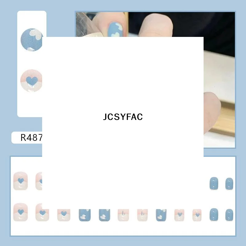 24-шт-корейские-свежие-накладные-ногти-накладные-ногти-искусственный-пресс-на-ношении-съемные-накладные-ногти-полное-покрытие-типсы-для-ногтей