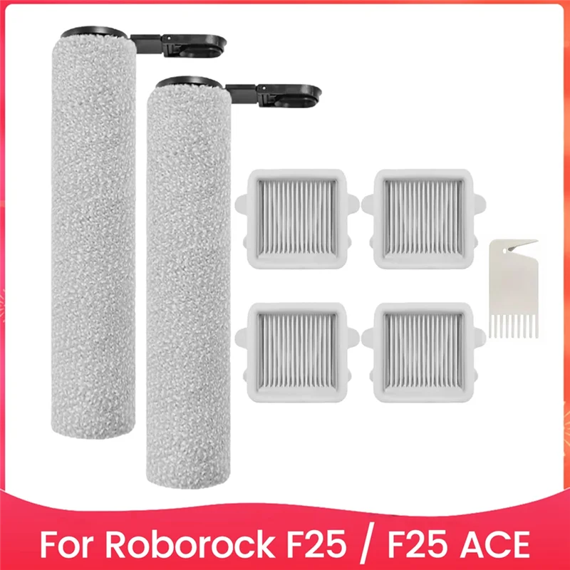 مجموعة ملحقات بديلة للمكنسة الكهربائية Roborock F25 / F25 ACE، تتضمن 2 فرشاة دوارة و4 Filtersa83x