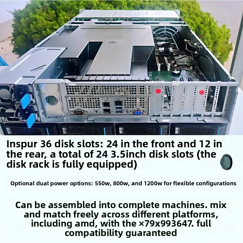4U Rackmount NAS Chassis, 24/36/48 Bays, 12G Dual Channel X99 Large Capacity Storage for Monitoring