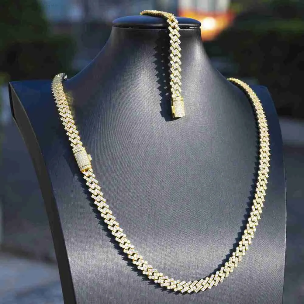 

Custom 8mm 9mm 10mm 13mm 15mm Width 1 Row Vvs Moissanite Diamond Necklace Gold Plated Silver Men Women Necklace