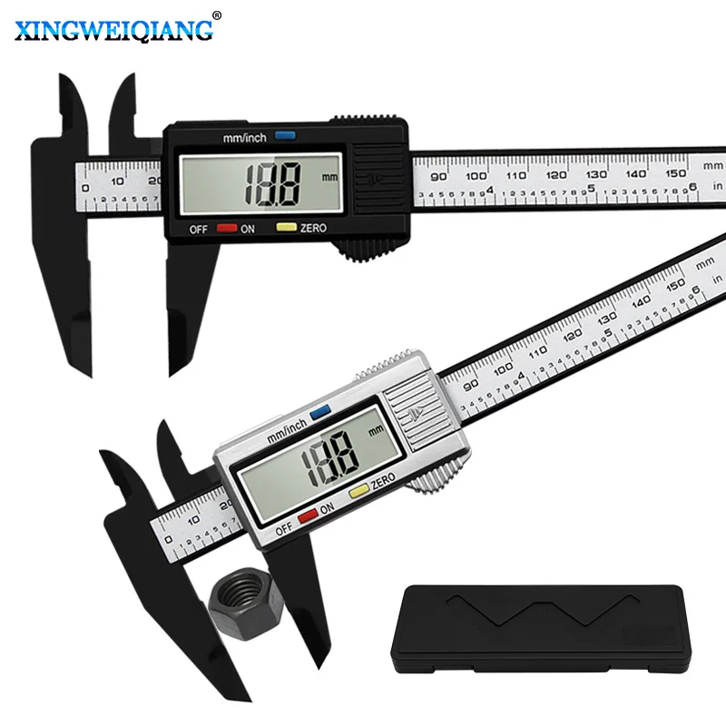 0-150mm Electronic Digital Caliper Dial Vernier Mini Gauge Micrometer Measuring Tool Student Digital Ruler ABS Plastic Inch/mm