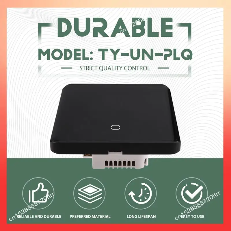 

ABNR односторонний переключатель управления Tuya Zigbee 3,0, беспроводной светодиодный дисплей, стеклянный сенсорный переключатель, вилка европейского стандарта для дома, черный