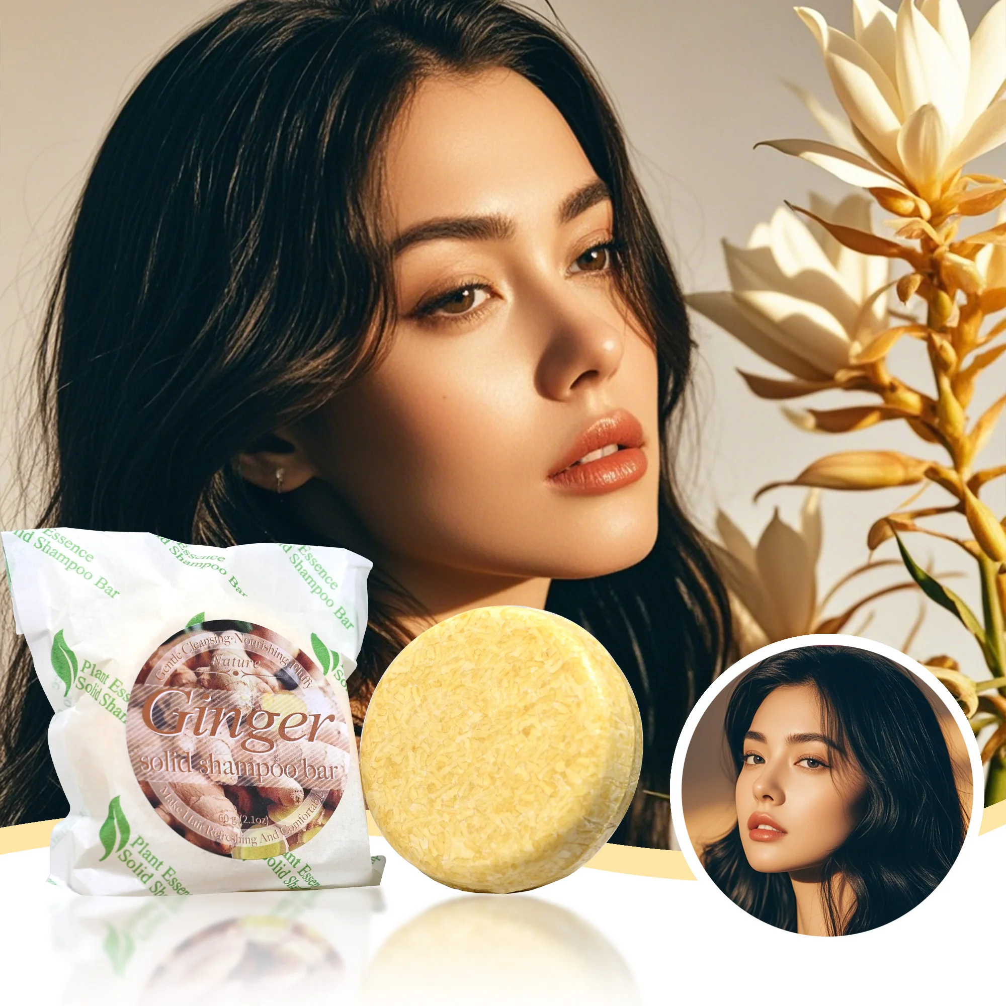 شامبو الزنجبيل فيتامين C، صابون الزيوت العطرية النباتية، مسحوق الكركم، صابون التنظيف العميق المغذي #1