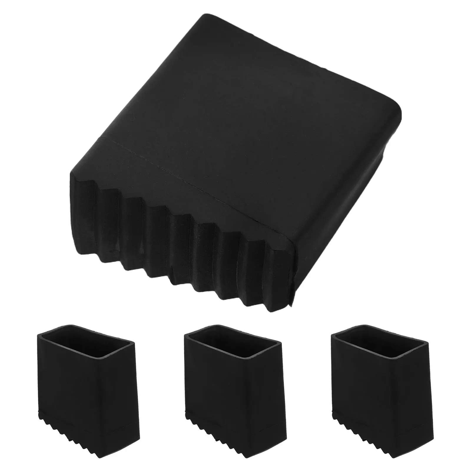 4Pcs Ladder Feet Rubber Anti Skid Covers Heavy Duty Step Ladder Pads Cushion Stabilizer Bumpers Security Protection for Work