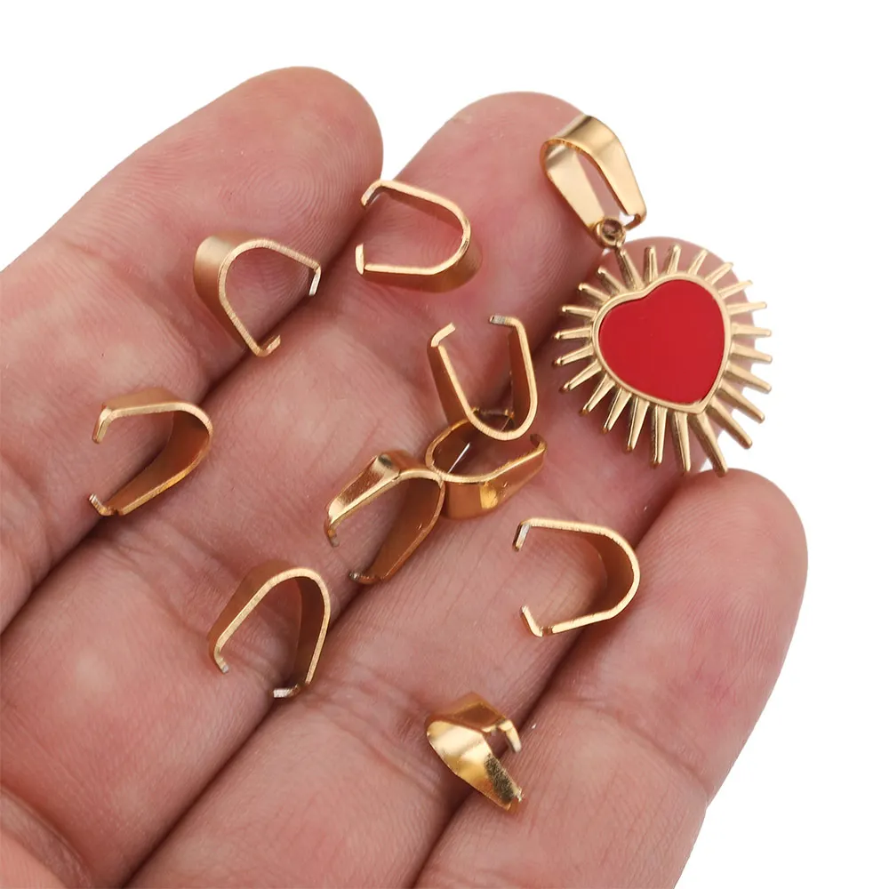 50pcs Lot Stainless Steel Clasps Pinch Bailes for Jewelry Connector Bracelet Charm Melon Seeds Buckle Pendant Clip DIY Findings