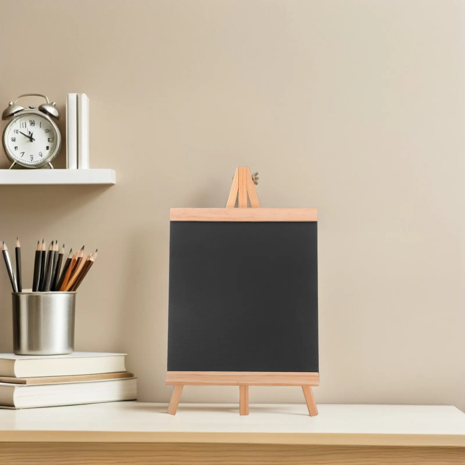 15x9 Inch Erasable Wooden Chalkboard Sign with Natural Wood Finish A-Frame Easel Stand for Cafe Menu Board Office Desk Reminder