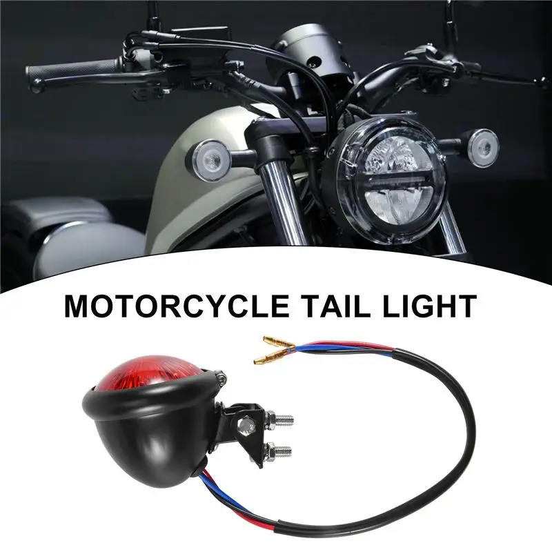 A82U-Red 12V Led Black Adjustable Cafe Racer Style Stop Tail Light Motorcycles Brake Rear Lamp Tail Light For Chopper Bobber