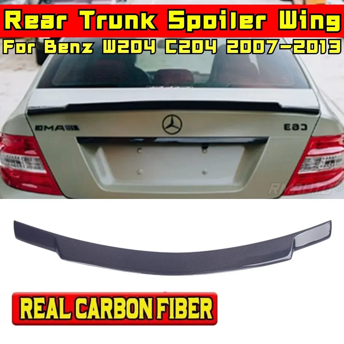 For Mercedes Benz W204 C204 Coupe C-Class C180 C200 C250 C300 C63 AMG 2007-2013 Rear Spoiler Wing Body Kit Car Rear Trunk Wing