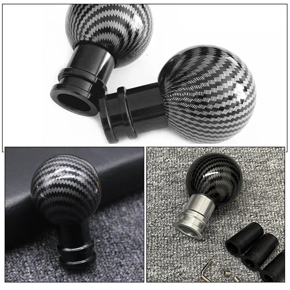 

Carbon Fiber Gear Shift Knob Universal Fit For Manual Automatic Transmission 5 Speed Shifter Stick Handle Car Accessories