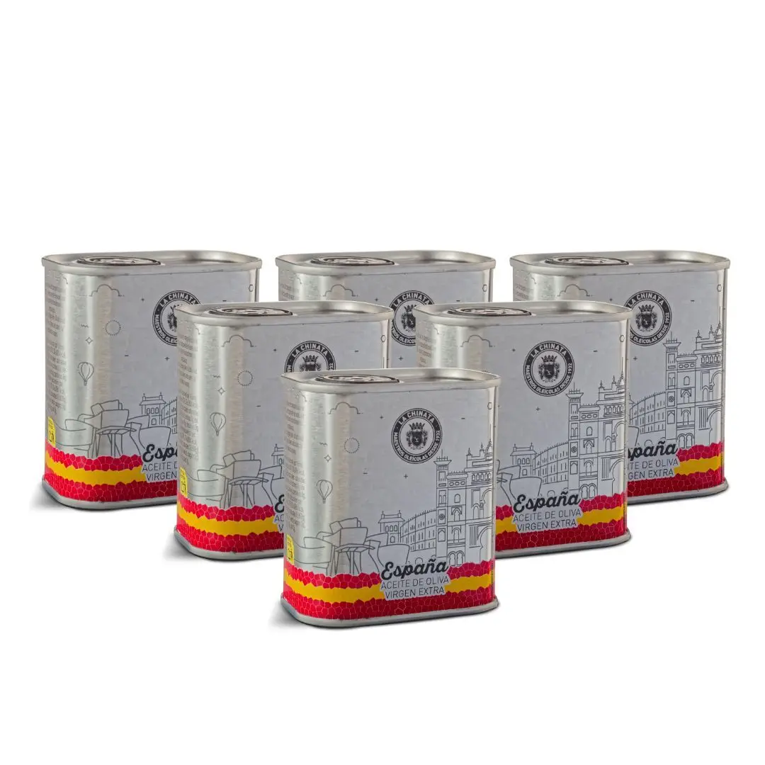 La Chinata Aceite de Oliva Virgen Extra Lata 100ml Edición Especial 'España' (Pack de 6)